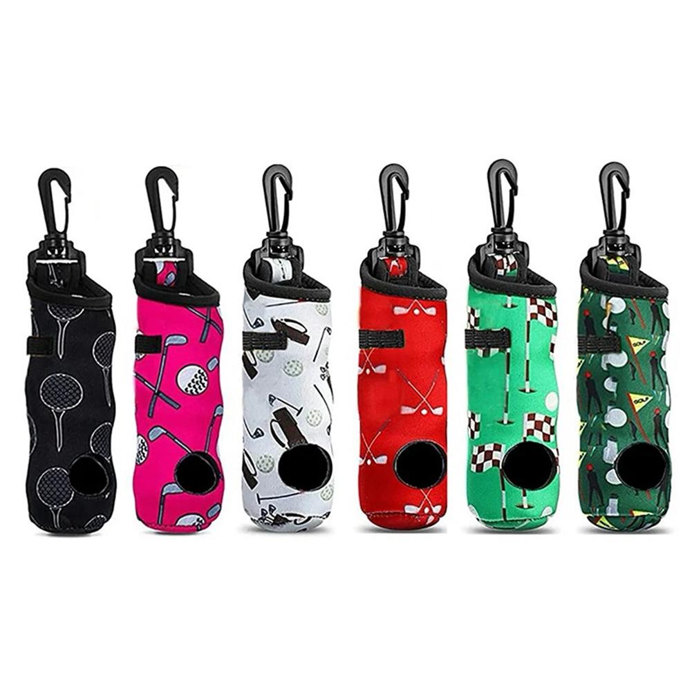 Golf Ball Carry Bag Pouch, Neoprene Golf Ball Holder With Keychain Belt Clip, Portable Lightweight Golf Carry Bag Accessories For Outdoor Storage