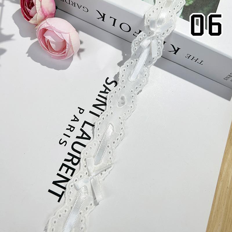 1Yard Bow Pleated Lace Ribbon Handmade Diy Decoration Baby Clothes Skirt Hem Edge Clothing Lace Curtains Home Decor Accessories