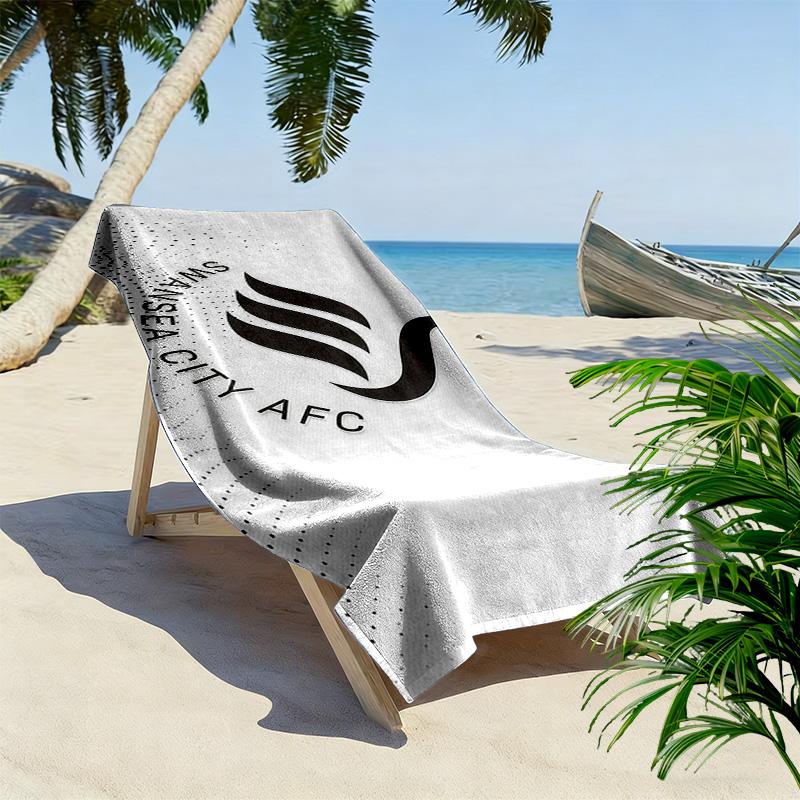 Swansea City AFC Print Strandtuch, Großes Weiches Schnelltrocknendes Handtuch für Strand Camping Schwimmen
