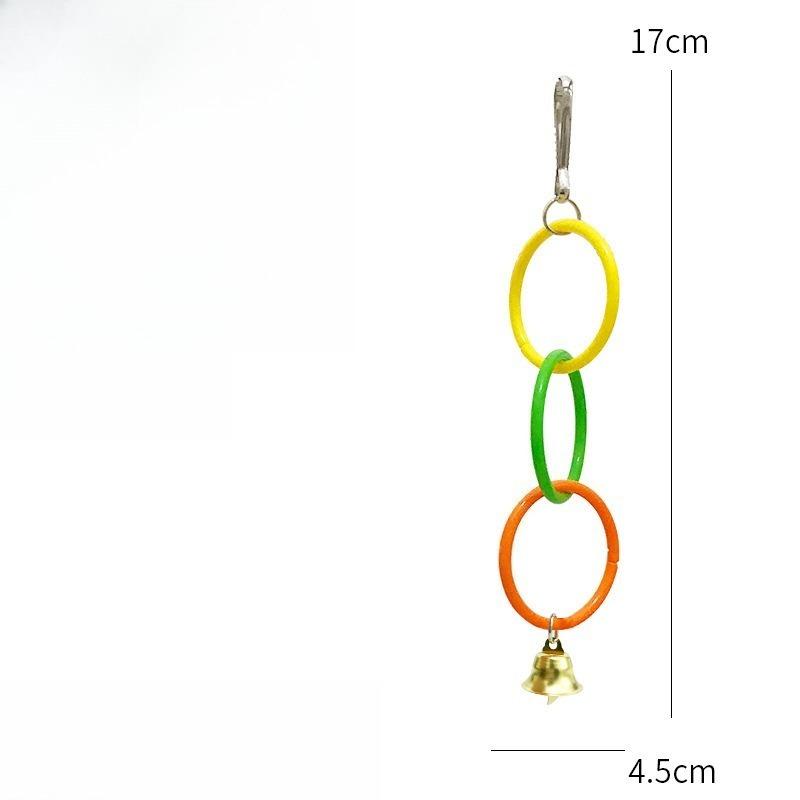 

Parrot three-color ring bird cage accessories climbing DIY ring frame five-color ring grinder gnawing pet supplies bird toys