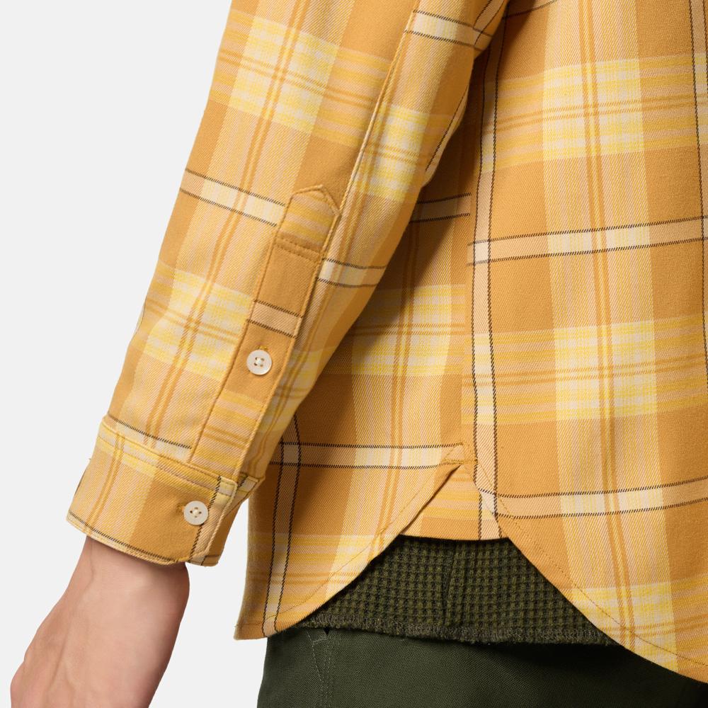 Timberland Plaid Print Single-Breasted Long Sleeve Shirt Men shirts Yellow TB0A6FZ77631