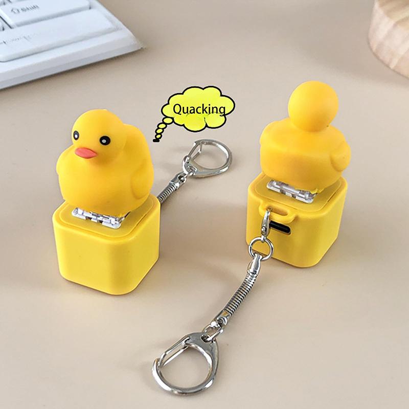 Duck Fidget Toy Quacking Fidget Toy Rechargeable Duck Key Chain Stress Relief Sensory Game Squeaky Home Decor For Bag & Tabletop