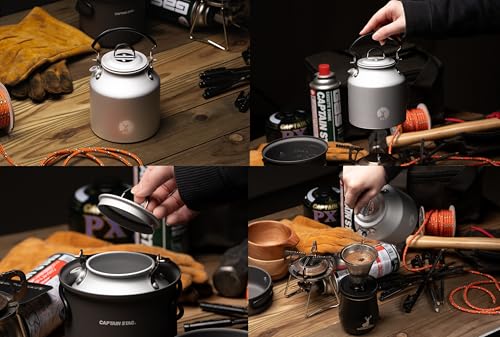 Captain Stag (CAPTAIN STAG) Aluminum Kettle for Camping and BBQs, 625ml, Fits Round Cookware, CS×F.C.P UH-4129