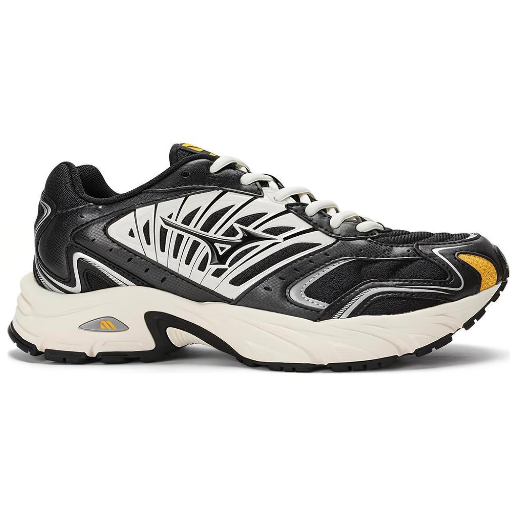 Mizuno Fiyi 2K Retro Mesh Breathable Thick Sole Shock Absorption Non-Slip Low-Top Running Shoes Unisex Sneaker Black White D1GH223712