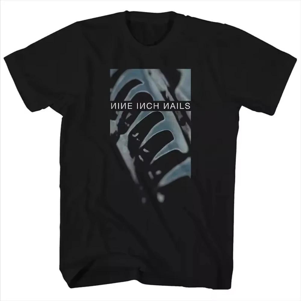 American Rock Music NINE INCH NAILS Nine Inch Nails Band Team Loose Print Mens and Womens Shortsleeved Tshirt Summer T Shirt S