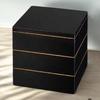 J-kitchens Lacquerware 3-Tiered Jubako Box, 6.5 Inches, Seven Lucky Bags, Black, 19cm, Resin, Made In Japan