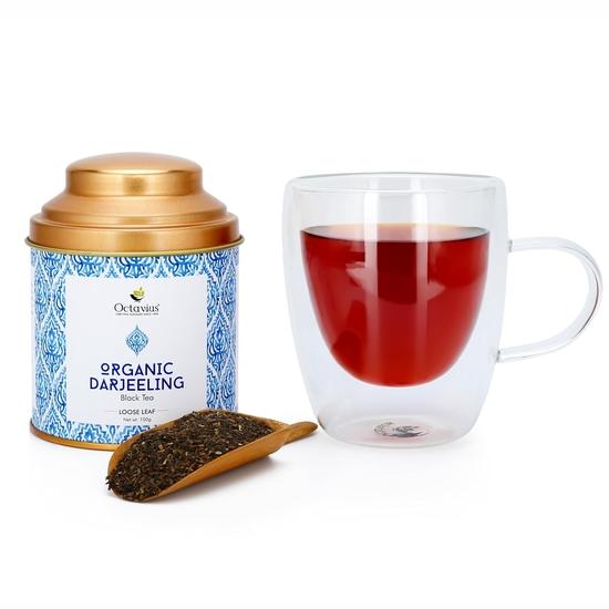 Octavius Organic Darjeeling Black Tea | 100g Loose Leaf | Premium Certified Organic