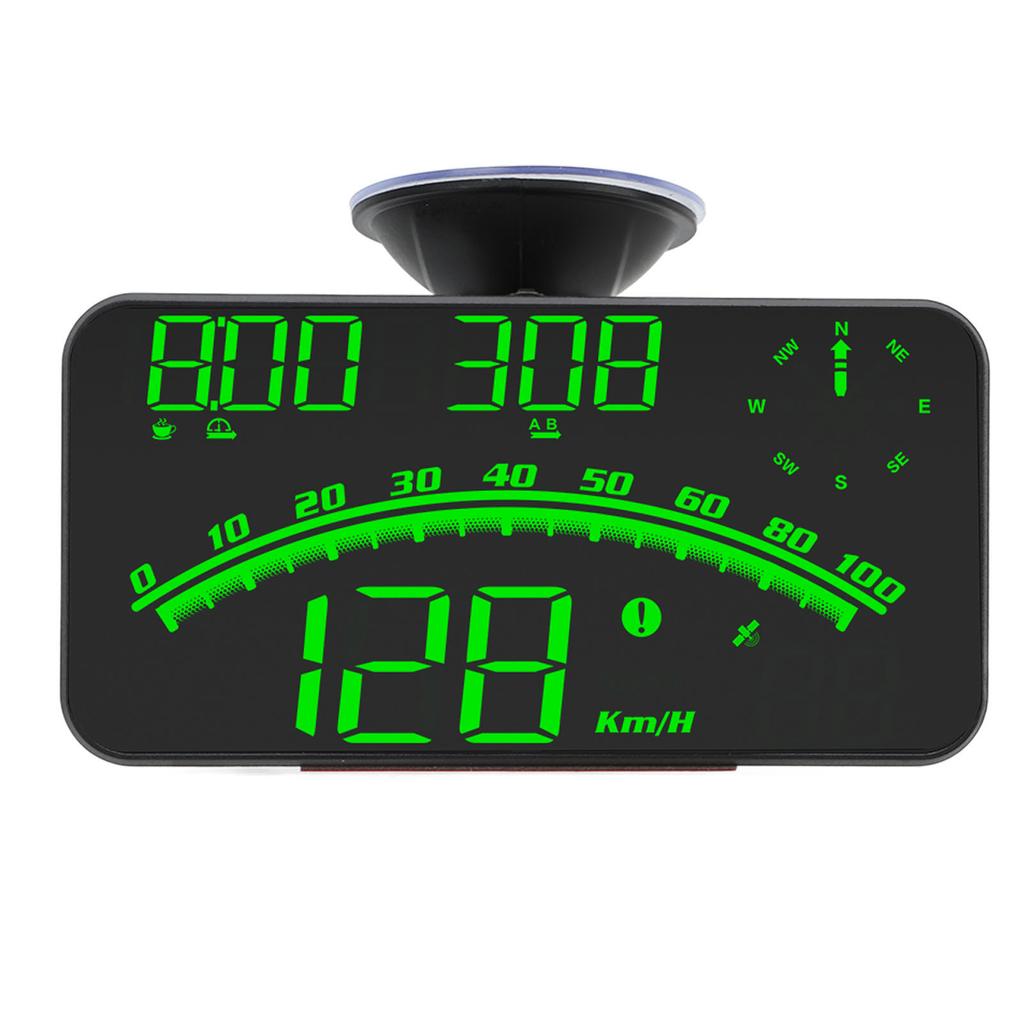 Smart HUD LED Screen High Definition Speed Alarm Multifunction GPS Speedometer Universal 5V for