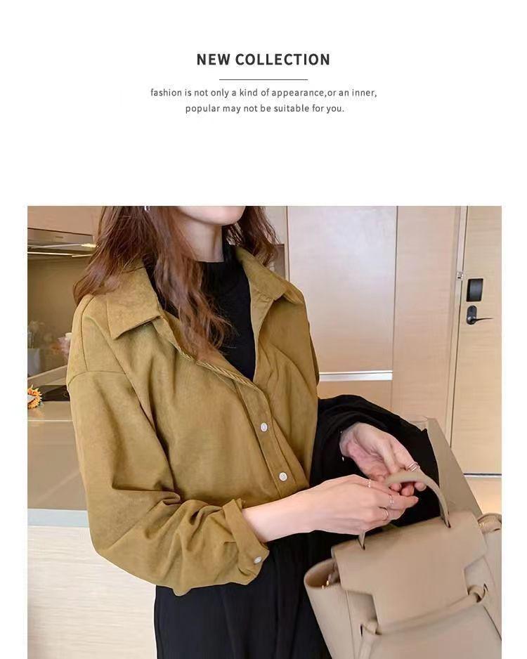 Chic Fake Two-Piece Loose Long-Sleeved Shirt for Fall/Winter
