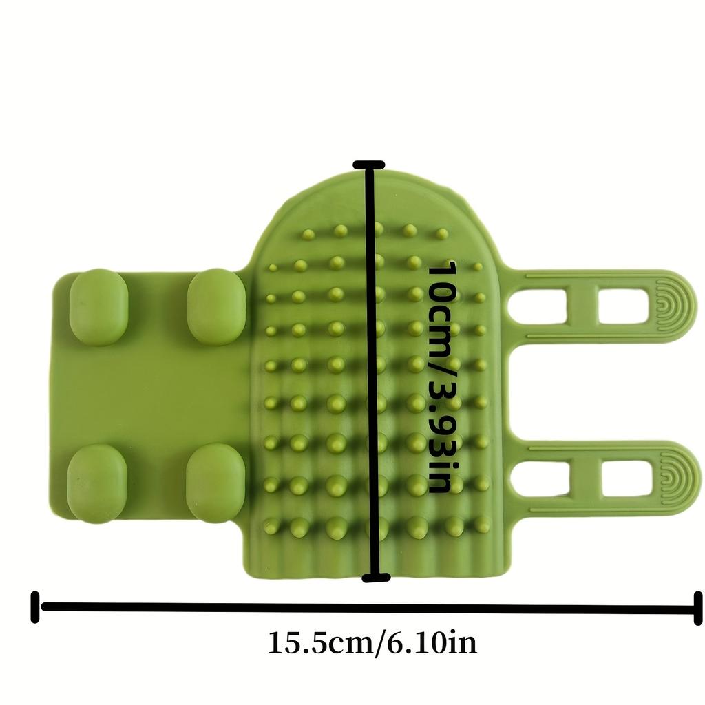 Silicone Cat Scratcher Brush with Adjustable Strap - Relax & Itch Relief, Non-Electric Pet Grooming Tool, Random Color, Desk Leg Strap