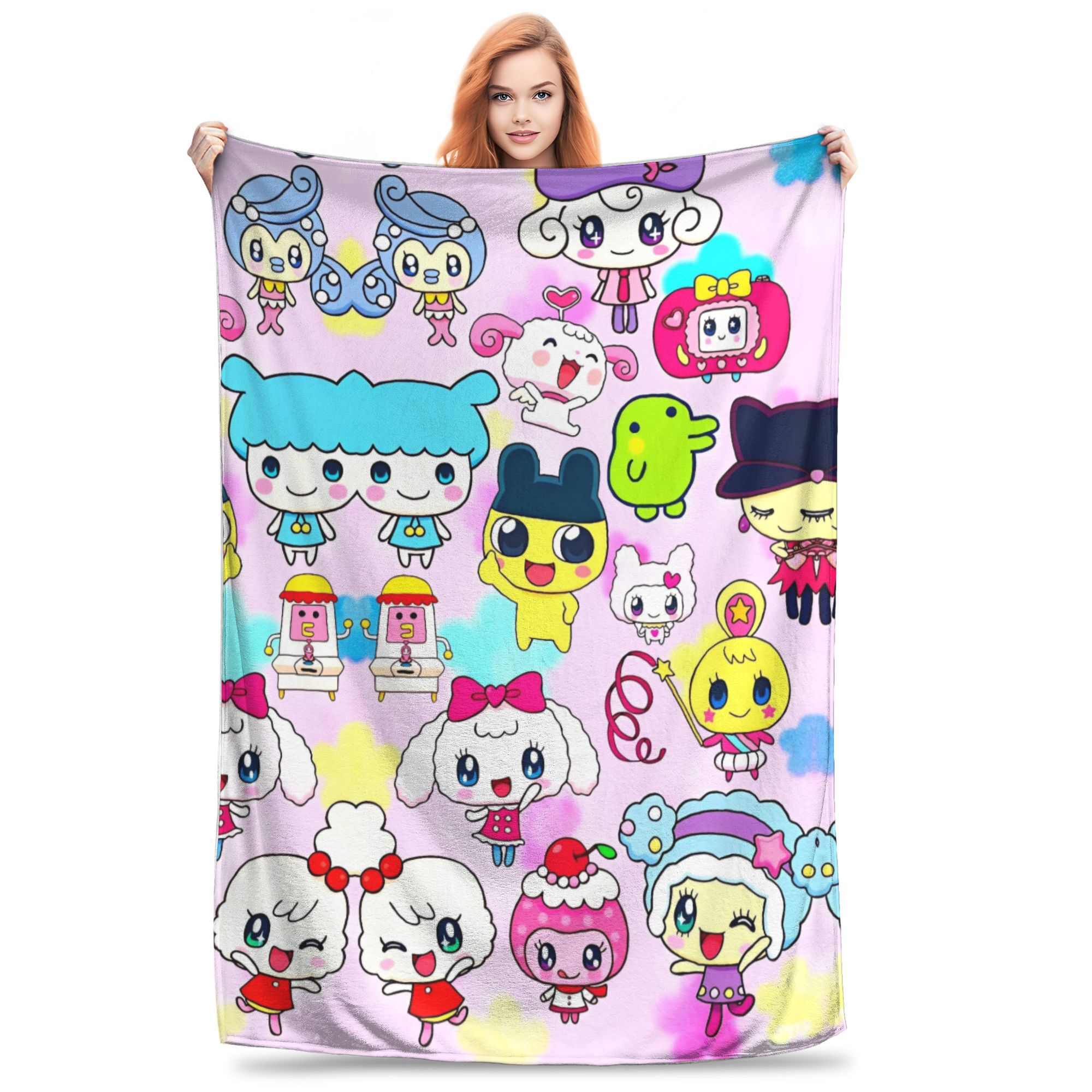 

Japanese Tamagotchis Blanket Warm Soft Aesthetic Plush Throw Blanket For Child Couch Bed Flannel Bedspread Bed Cover 30x40in