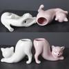 Blumentopf mit Cartoon-Katze, niedlicher Katzenschwanz, Sukkulenten-Pflanztopf, Porzellan, Blumenvase, Blumentopf, Heimdekoration, Zubehör