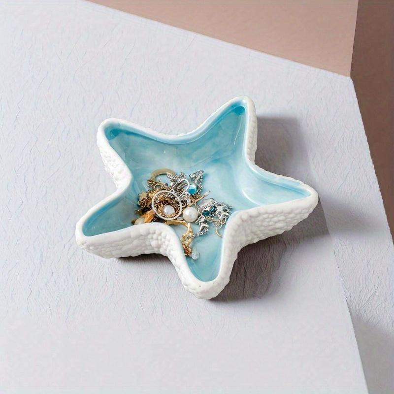 Seaside Blue Starfish Jewelry Plate Valentine Day