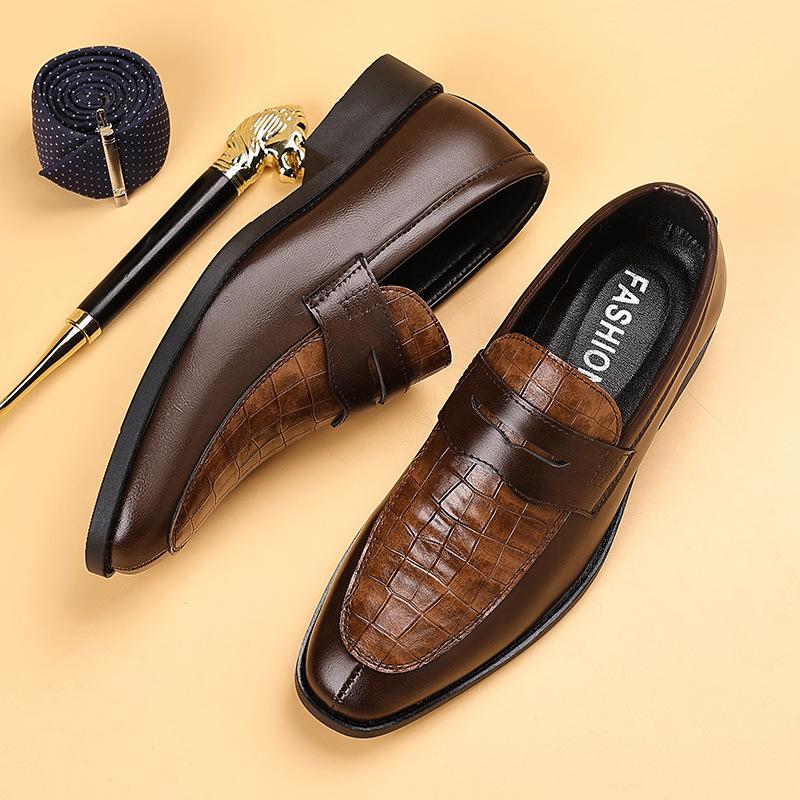 Men’s Slip-On Penny Loafer Business Casual Dress Shoes Comfortable Faux Leather Wedding Formal Tuxedo Shoes Work Pointed Toe Oxford Shoes for Men