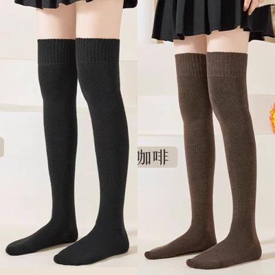 Chaussettes hautes d'hiver pour genoux, Bas longs pour femmes, Bas chauds