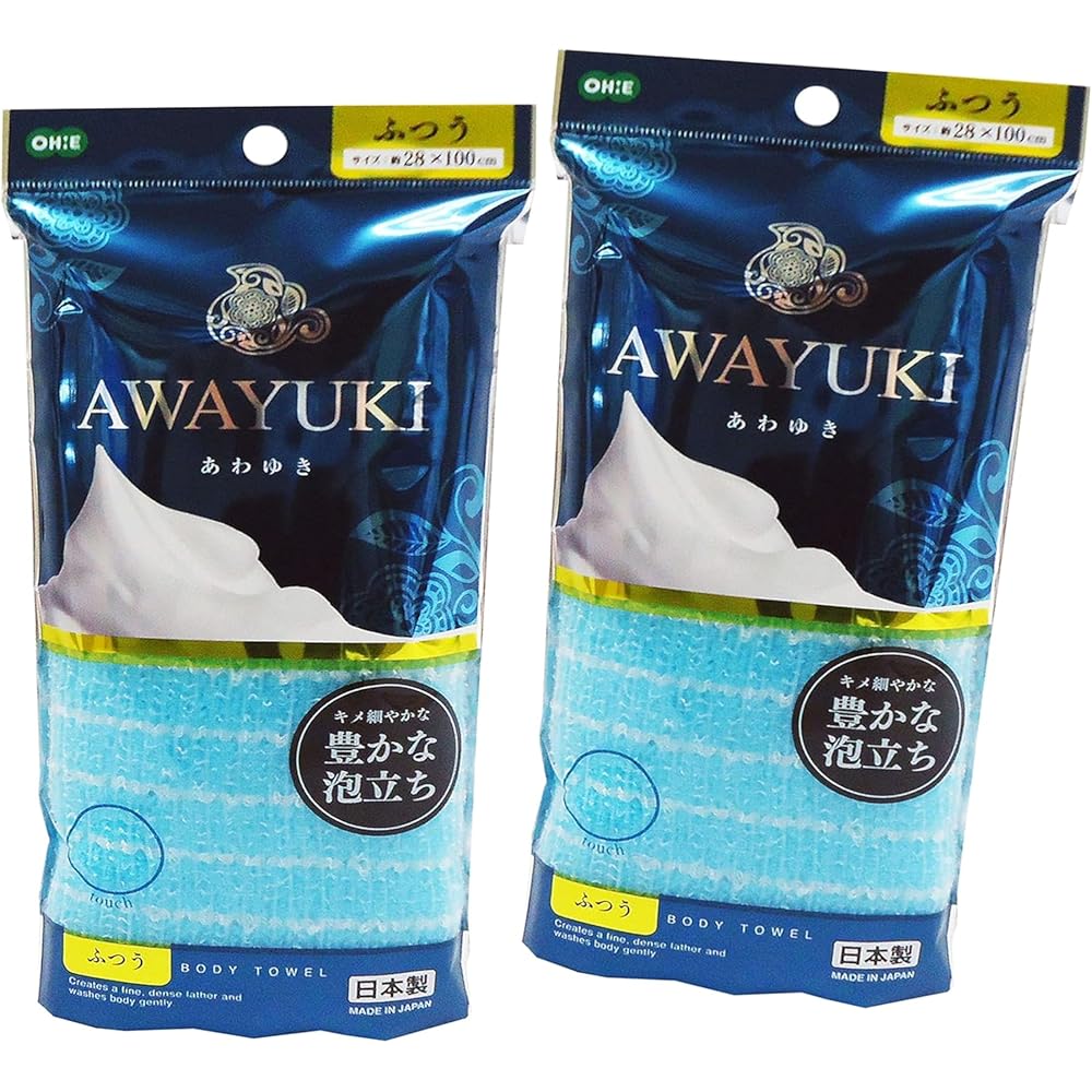 Oe Body Towel Regular Blue 2-Piece Set 28x100cm Rich Lather Japanese Made Bath Towel