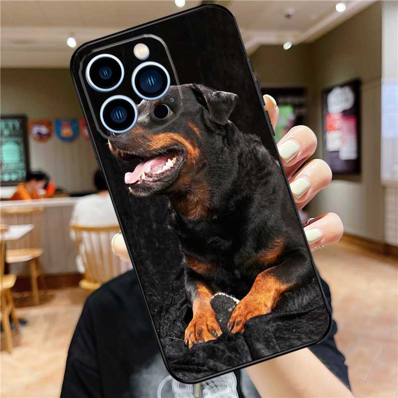 Rottweiler Dog Case For iPhone 17 16 15 14 13 12 11 Pro Max Mini Plus 16e 17 Air Bumper Cover Accessories