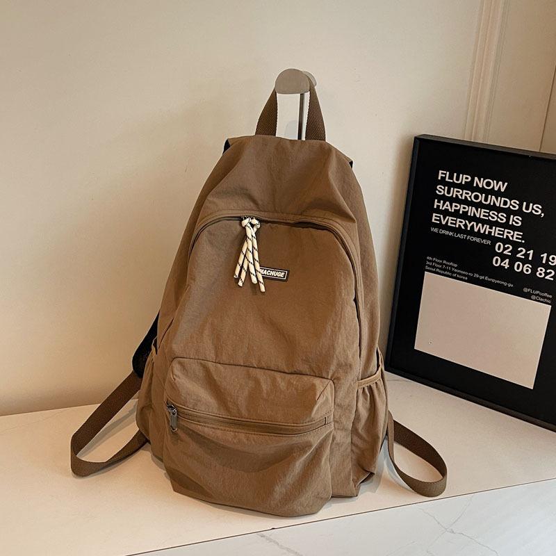 Schoolbag Canvas Backpack Female Large Capacity Casual Versatile Student Class School Bag Campus Wind Mountaineering Lightweight Travel Backpack