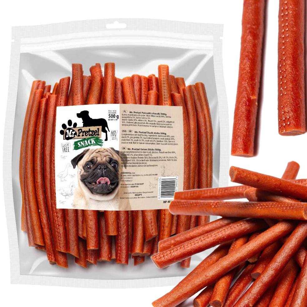 Przysmak, Przekąska Dla Psa Miękkie Paluszki Z Kaczki (90%) Mr.pretzel 500G