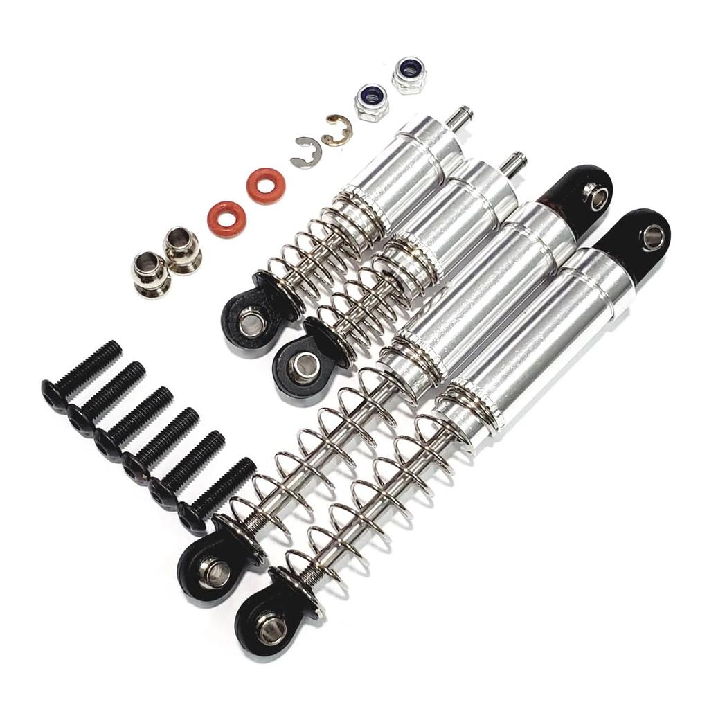 Kingfly OP Parts Aluminum Oil Damper Set of 4 for Tamiya 1/10 Scale Grasshopper/Hornet Off-Road (Silver)