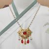 Stylish Chinese Necklace with Ancient Bell Pendant Intricately Crafted Necklace Accessory Perfect for Hanfu Enthusiasts
