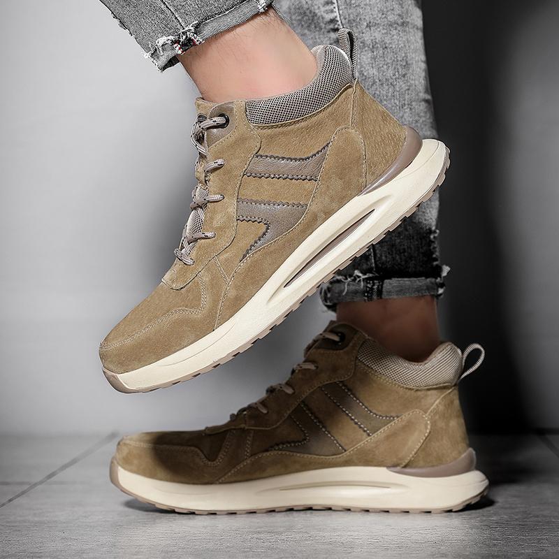 38-45 Cizme din piele pentru bărbați Pantofi retro respirabili pentru bărbați Pantofi ocazionali de dimensiuni mari Botine ușoare