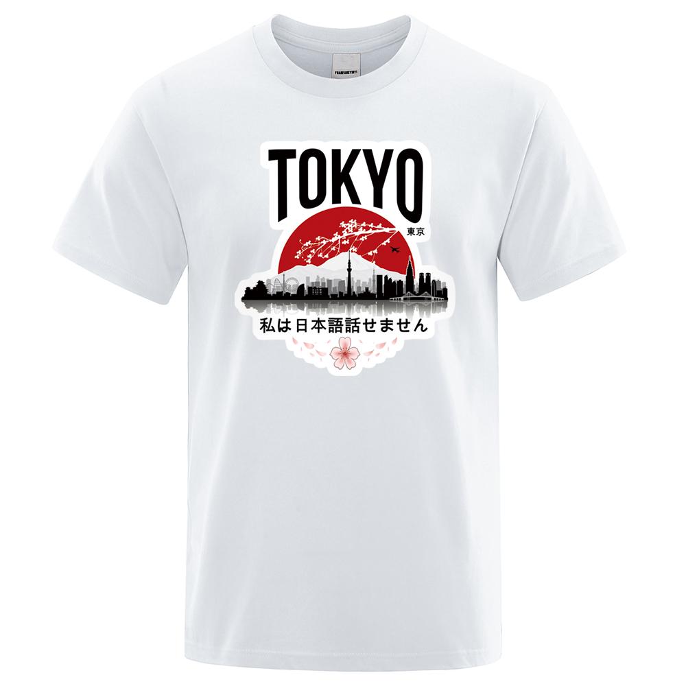 Tokyo Print T-shirts I Don't Speak Japanese Design Man's T-shirt Men Clothes 2023 Summer T Shirt Men's Brand Black Tops Tees