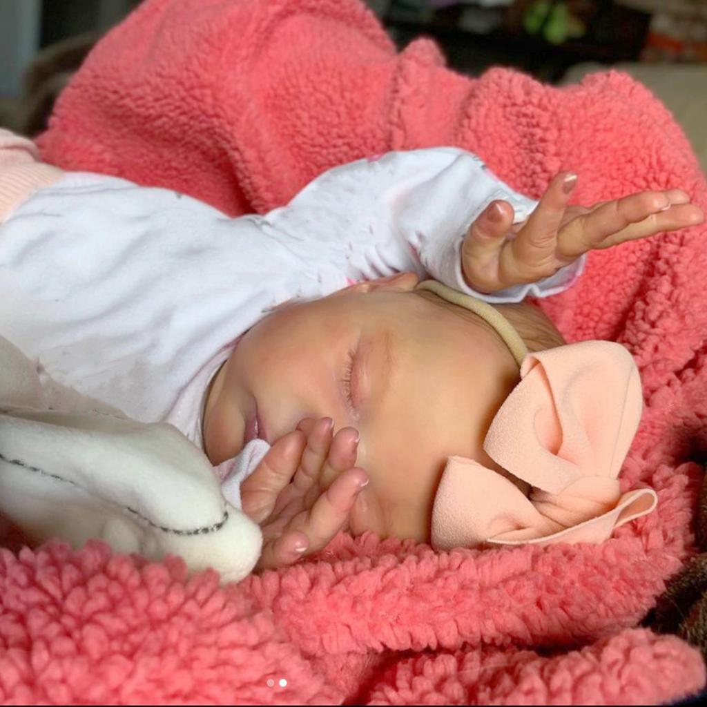 BZDOLL 50cm 20inch Asleep Cute Reborn Baby Doll with 3D-paint Skin and Visible Veins Soft Vinyl Realistic Newborn Bebe Girl Princess Gift Toy