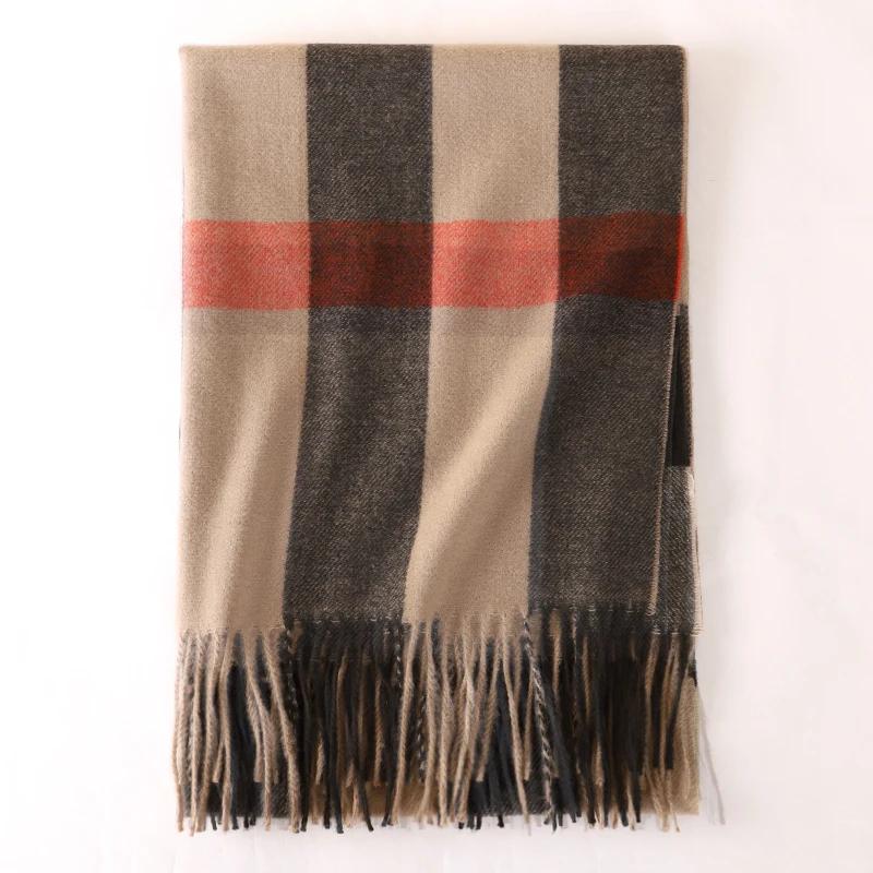 Luxury Design Plaid Cashmere Scarf For Women Winter Warm Shawl Wrap Pashmina Bufanda Thick Blanket Poncho Echarpe Bandana