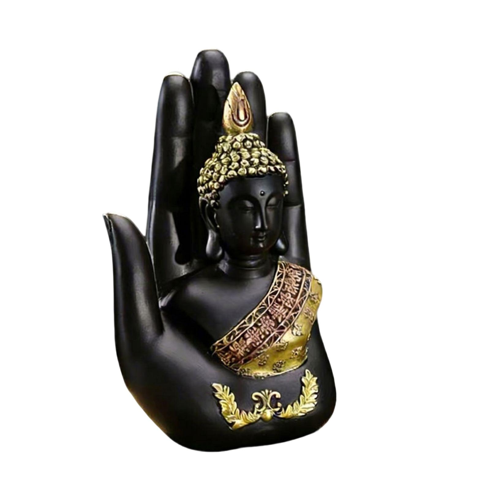 

Creative Hand Buddha Statue Home Decor Resin Sculpture Ornament for Meditation Room Office Desk Display and Spiritual Ambiance