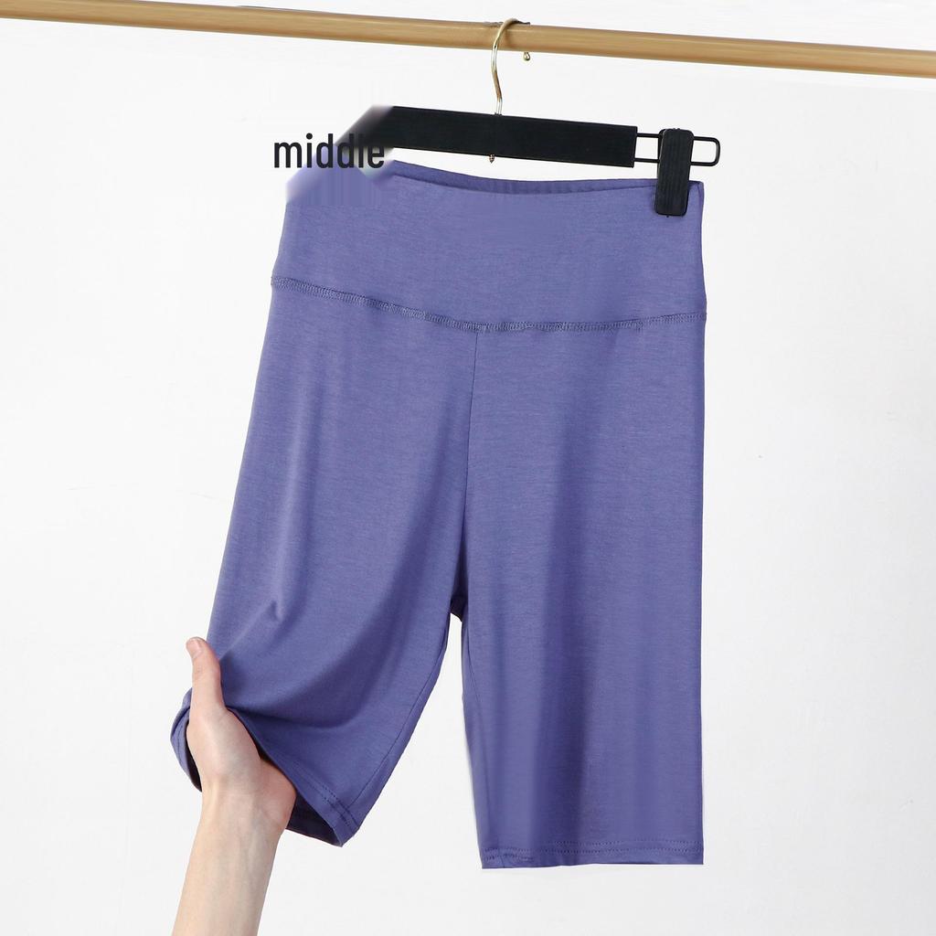 Legginsy Modalowe z Wysokim Stanem: Letnie cienkie, Duże rozmiary, Modelujące sylwetkę, Szorty bezpieczeństwa zapobiegające prześwitom dla kobiet