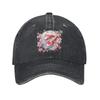 Koi Carp Fish Cherry Blossom Baseball Cap Vintage Distressed Denim Sun Cap Unisex Women Adjustable Fit Hats Cap