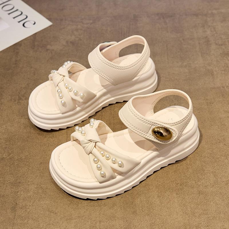 French sandals women's summer skirt soft sole not tired feet 2025 new slippers super fire beach Roman shoes