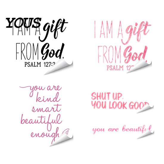 Removable Glass Decor for Home Inspirational Quote Decals Mirror, Motivational Saying Affirmation Stickers, Waterproof Static Cling Mirror Stickers