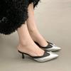 Elegant Pointed Toe Transparent PVC Heart High Heels Mules Slipper Shoes Women 2025 Black White Red Shoes Luxury Designer Pumps