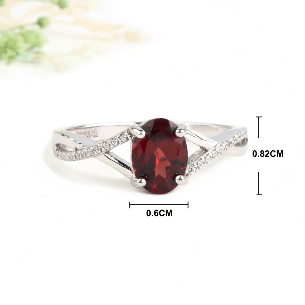 Elegant and Noble Natural garnet Real gemstone Ring 925 sterling Silver fine jewelry for women's anniversary and Engagement gift
