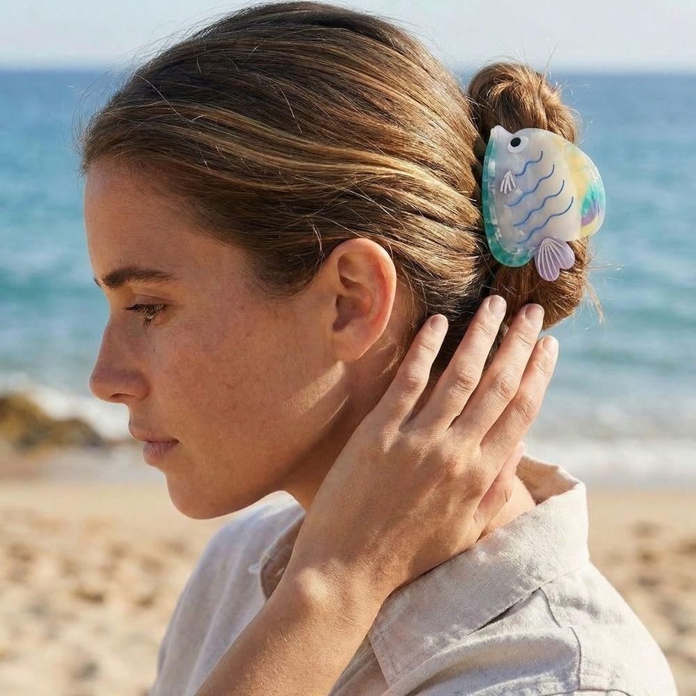 Hairpin Ocean Fish Hair Claw Acetate Acetic Acid Marine Animals Hair Clip Shark Clip Goldfish Fish Grab Clip Hair Accessories