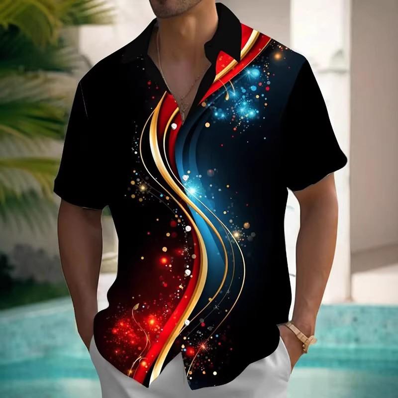 Leisure New Hawaii Springsummer Fashion Street Walk Tourist Beach Printed Full Open Short Sleeve Button Shirt Quick Shipping