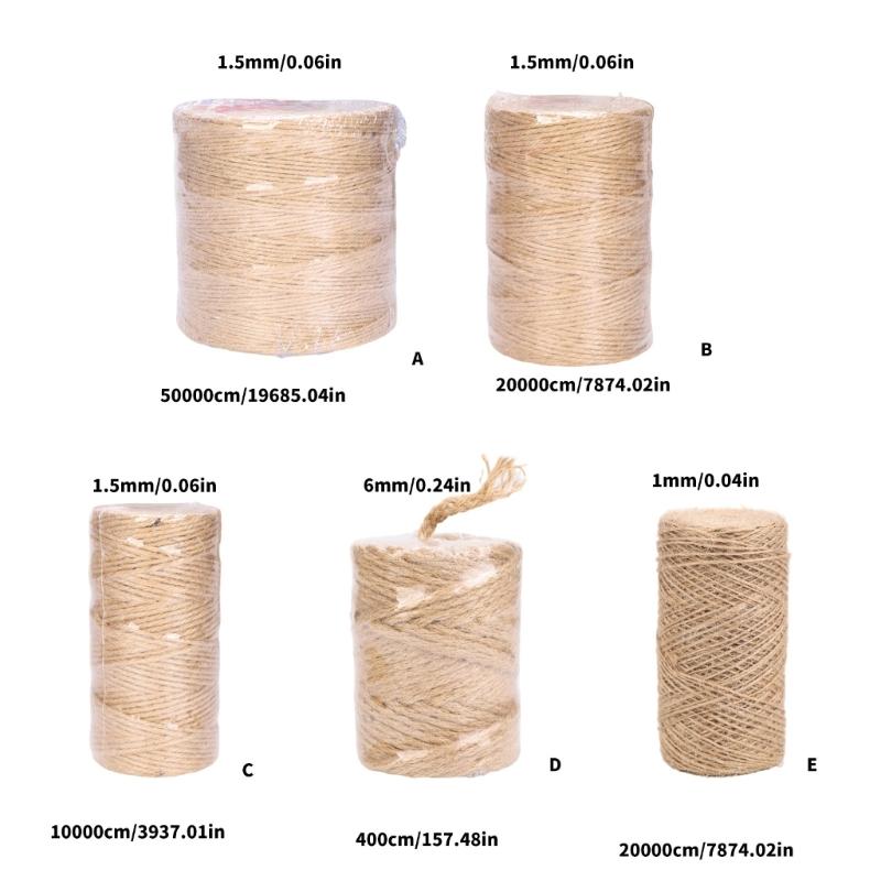 Natural Fiber Rope Soft Wrapping Cord Twine Rope For Creative Sewing Project Gardening Home Decoration And Packaging