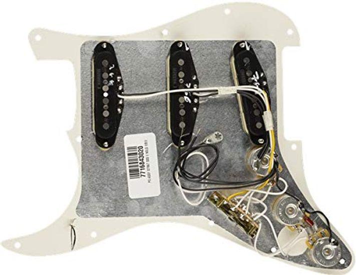 Fender Guitar Parts Strat Vintage Noiseless Parchment 11 Hole PG Pre-Wired Pickguard, SSS,