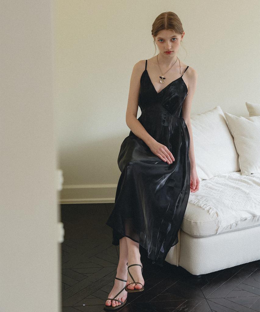 Hypernet Organza Suspender Dress_Black