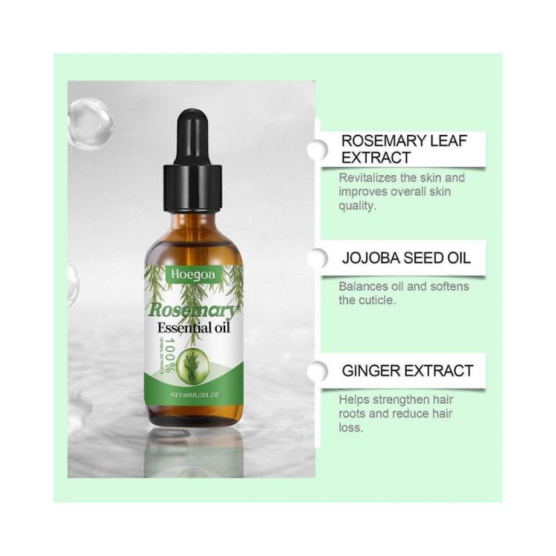 Hoegoa Rosemary Hair Oil Hair Nourishing Scalp Treatment, Smooth Hydrating Hair Oil