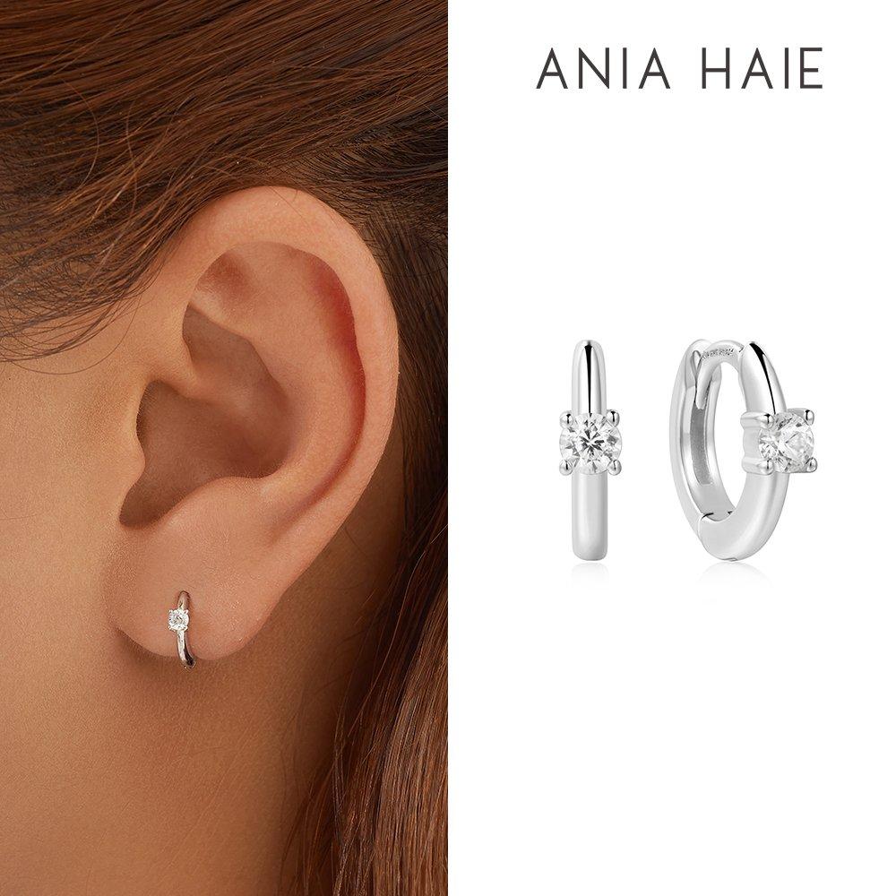 Silver Solitaire Cubic Zirconia Mini 925 Silver Ring Earrings E061-03H