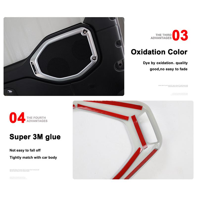 SHINEKA Interior Accessories For Jeep Gladiator JT 2018+ Car Roof Speaker Decoration Cover Stickers For Jeep Wrangler JL