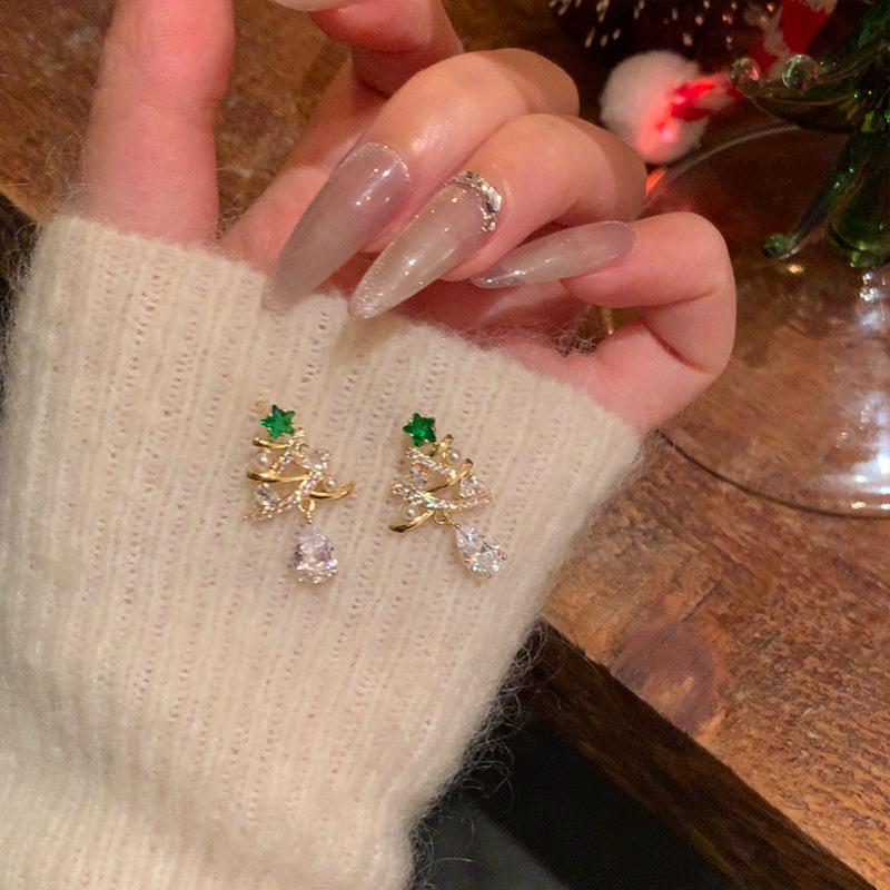 Autumn Winter Christmas Series Versatile Stud Earrings - High-End Fashion with Unique Personality