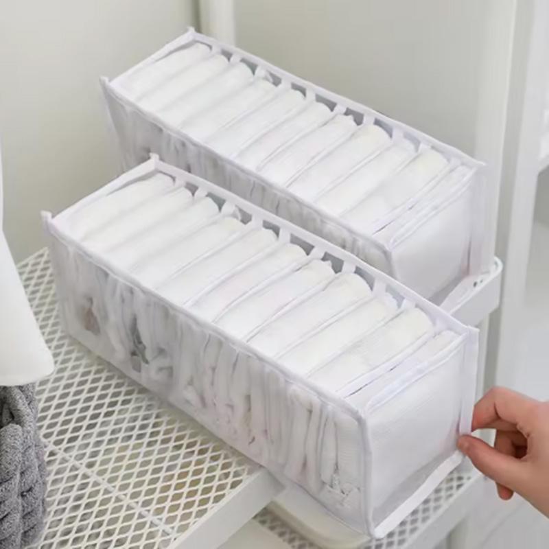1/3 Stück-Faltbarer Unterwäsche Unterwäsche Socken Organizer mit Fächern Kleideraufbewahrungsbox Atmungsaktive Netztasche für Kleiderschrank