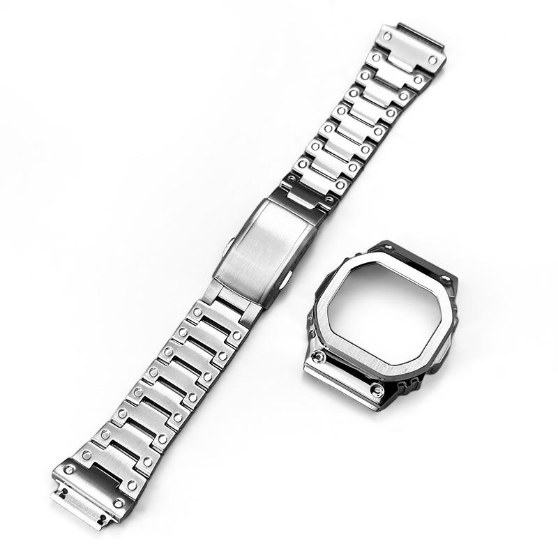 DW-H5600 Vintage engrave Mod kit  For Casio G-SHOCK Small Square DW H5600 modified solid stainless steel Watch strap case men