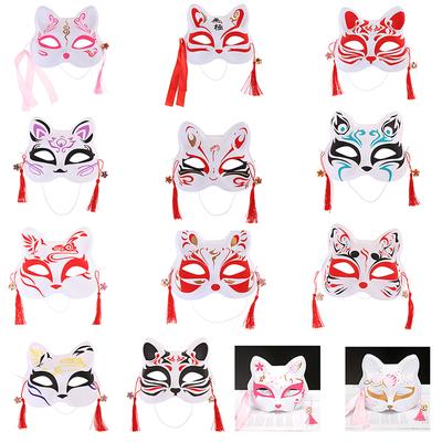 Máscaras de zorro de Anime, máscara de gato de media cara, accesorios de Cosplay para fiesta y Festival, 1 ud.