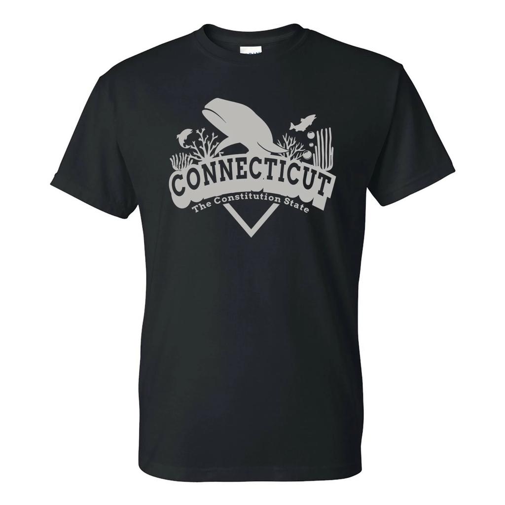 Connecticut Whale Arch - Hometown State Pride T Shirt - Black