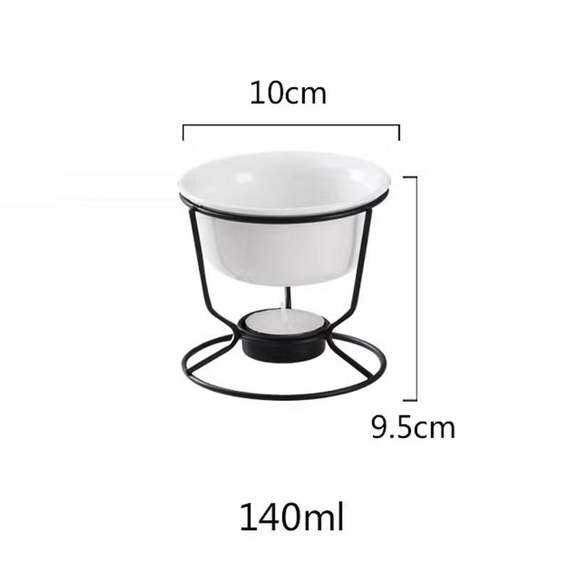 140ML Cheese Chocolate Melting Ceramic Mug European Candle Cup Heating Food Ceramic Mug with Fork Creative Coffee Mug Tableware